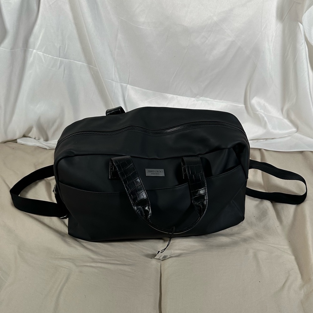 Jimmy Choo Parfums Black  Adjustable Strap Large Duffle/Weekend Bag